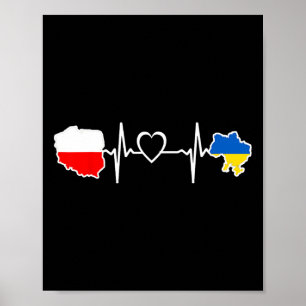 Póster Bandera polaca ucraniana - Ucrania Polonia Latido