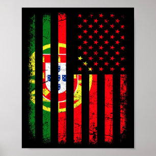 Póster Bandera portuguesa americana Portugal América Orgu