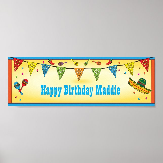 Póster Bandera poster de Fiesta Mexicana (Frente)