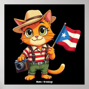 Póster Bandera puertorriqueña boricua hispana