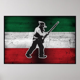 Póster Bandera Quebec Viejo Patriota Henri Julien