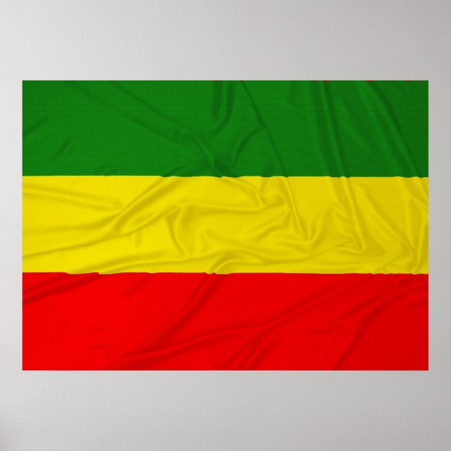 Póster Bandera rastafari arrugada (Frente)