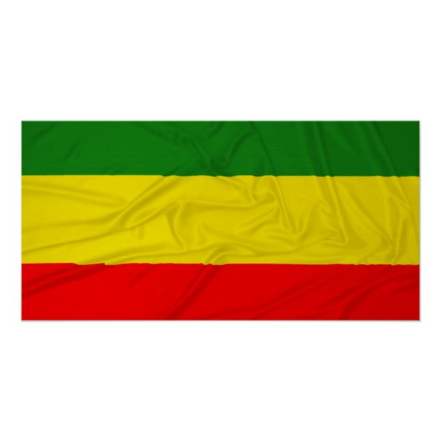 Póster Bandera rastafari arrugada (Anverso)