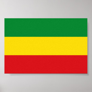Póster Bandera Rastafari Rasta Etíope