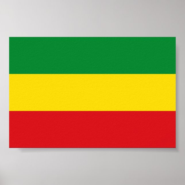 Póster Bandera rastafariana rasta etíope (Frente)