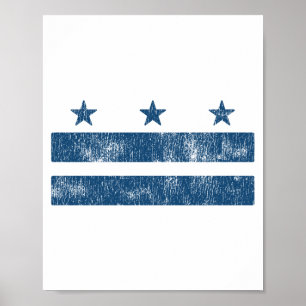 Póster Bandera retro azul de Washington Dc Distrito de Co