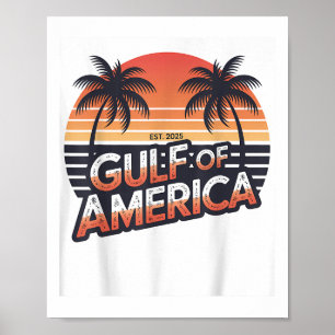 Póster Bandera Retro Estadounidense Del Golfo De Estados 