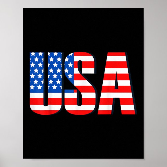 Póster Bandera Retro Vintage Deteriorada De Usa Para Patr (Frente)