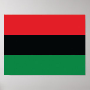 Póster Bandera Roja, Negra y Verde