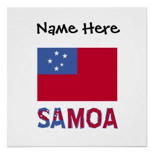 Póster Bandera samoana personalizada negra