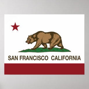 Póster Bandera San Francisco del estado de California
