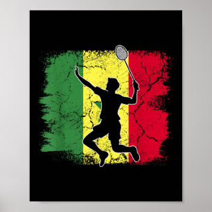 Póster Bandera senegalesa del jugador de bádminton Senega