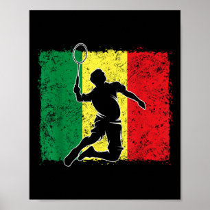 Póster Bandera senegalesa del jugador de bádminton Senega