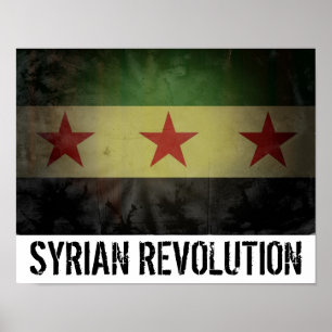 Póster Bandera siria de "Revolución siria" poco convincen