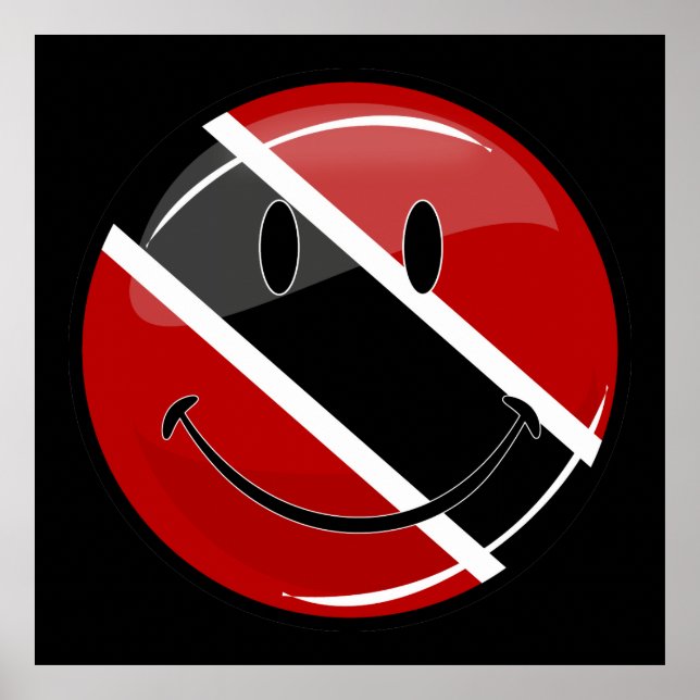 Póster Bandera sonriente de Trinidad y Tobago (Frente)