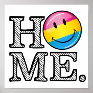Póster Bandera sonriente del Orgullo Pansexual Calentamie