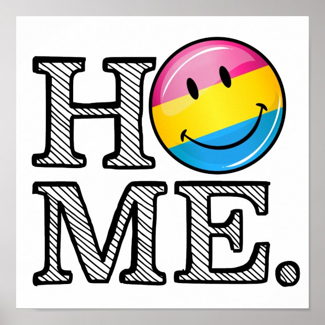 Póster Bandera sonriente del Orgullo Pansexual Calentamie (Frente)