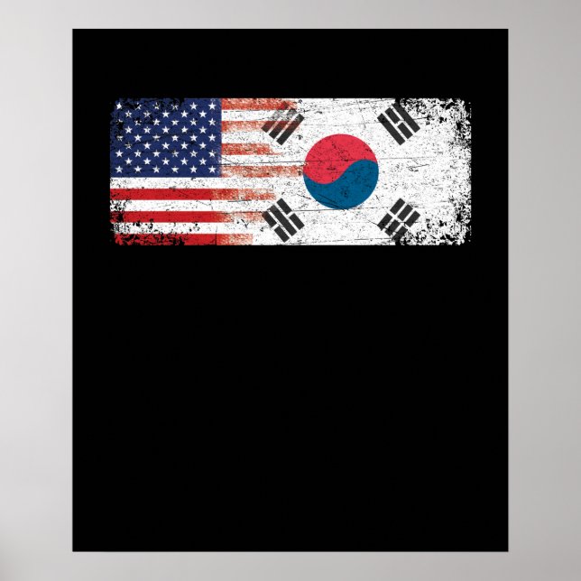 Póster Bandera Surcoreana Americana (Frente)