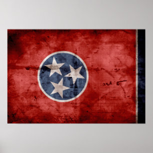 Póster Bandera Tennessee Antigua;