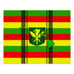 Póster Bandera tribal de Kanaka Maoli de la isla