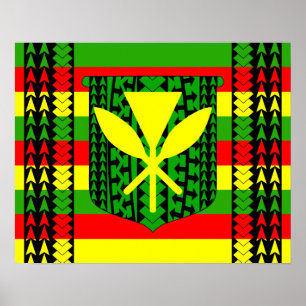 Póster Bandera tribal kanaka maoli