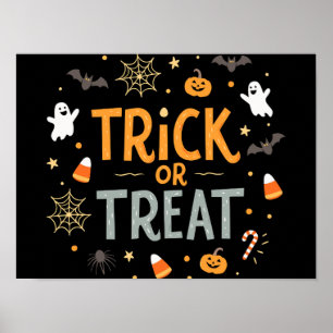 Póster Bandera truco o trato día de Halloween