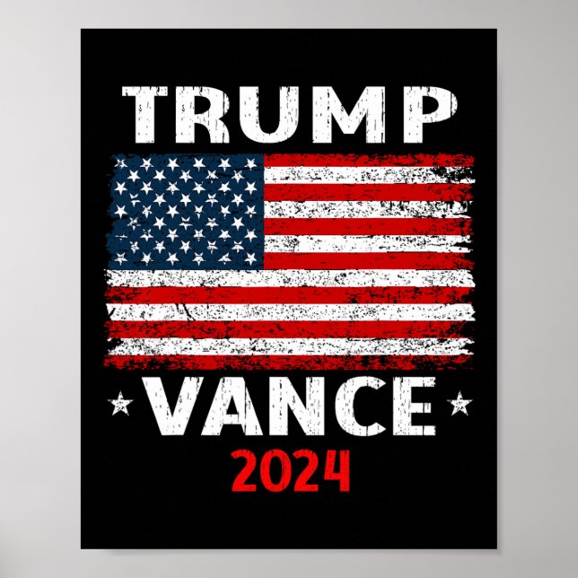 Póster Bandera Trump Vance 2024 Vp Vicepresidente (Frente)