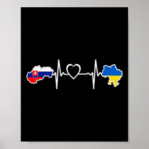 Póster Bandera ucraniana eslovaca - Ucrania Eslovaquia La