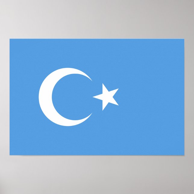 Póster Bandera uigur del Turkestán oriental (Frente)