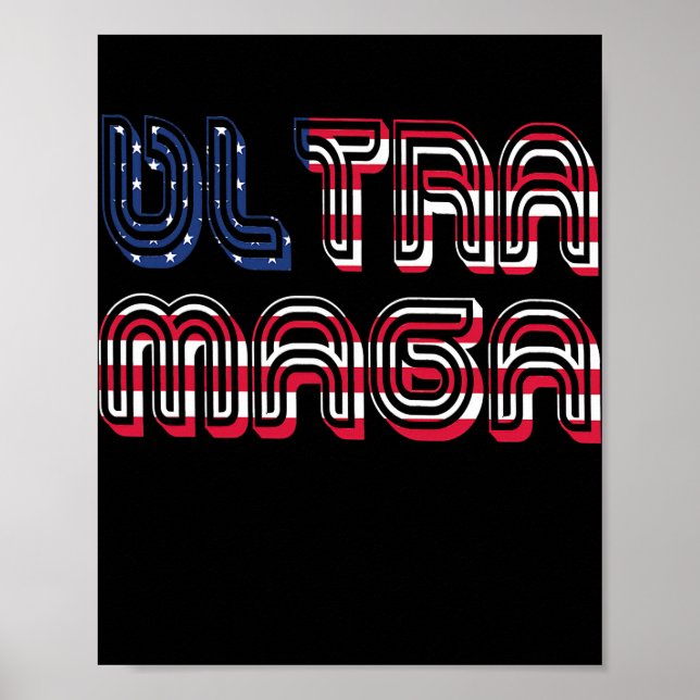 Póster Bandera ultra maga Bandera estadounidense Estados  (Frente)