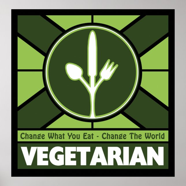 Póster Bandera vegetariana (Frente)