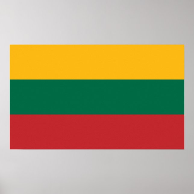 Póster Bandera verde y roja amarilla de Lituania (Frente)