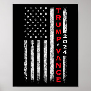 Póster Bandera vertical vacía de Trump Vance 2024
