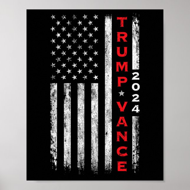 Póster Bandera vertical vacía de Trump Vance 2024 (Frente)