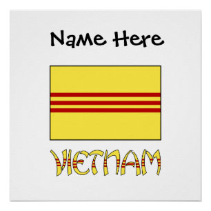 Póster Bandera vietnamita de Vietnam del Sur Personalizac