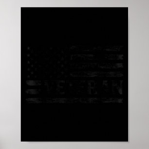 Póster Bandera vintage de EE. UU. negro veterano Día del