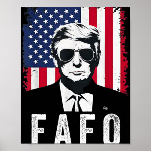 Póster Bandera Vintage De EE. UU. Trump Fafo Patriótica R