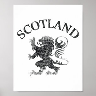 Póster Bandera vintage de Escocia León Rampante Escocia R