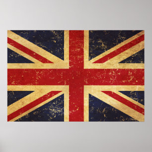 Póster Bandera vintage de la Union Británica