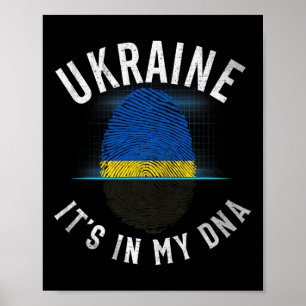 Póster Bandera vintage de Ucrania - Está en mi ADN - Ucra