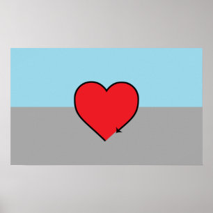 Póster Bandera y símbolo de orgullo autosexual
