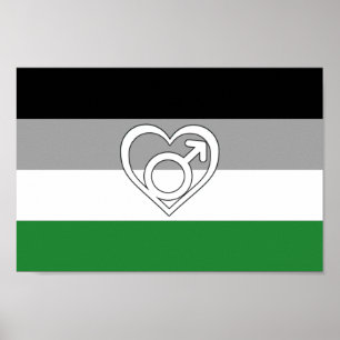 Póster Bandera y símbolo del orgullo andrófilo