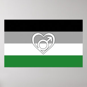 Póster Bandera y Símbolo del Orgullo Andrófilo