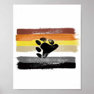 PÓSTER BANDERA Y SÍMBOLO DEL ORGULLO DEL OSO PINTADO