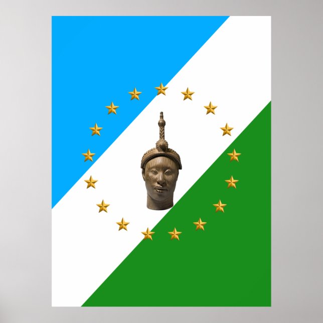 Póster Bandera yoruba | Oduduwa | Nación Yoruba (Frente)