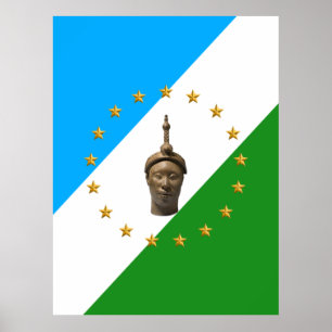 Póster Bandera yoruba   Oduduwa   Poster de la Nación Yor