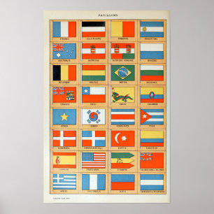 Póster Banderas antiguas del mundo