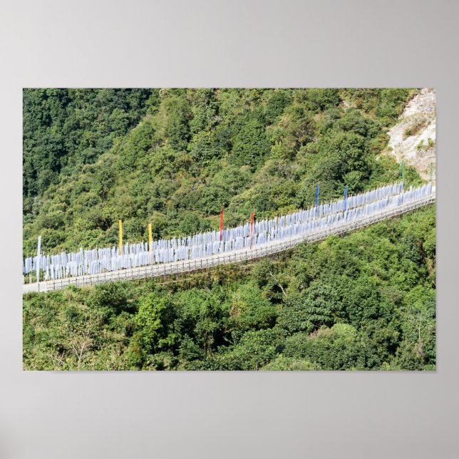 Póster Banderas budistas de oración - Bután (Frente)