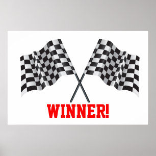 Póster banderas cruzadas que representan la línea del