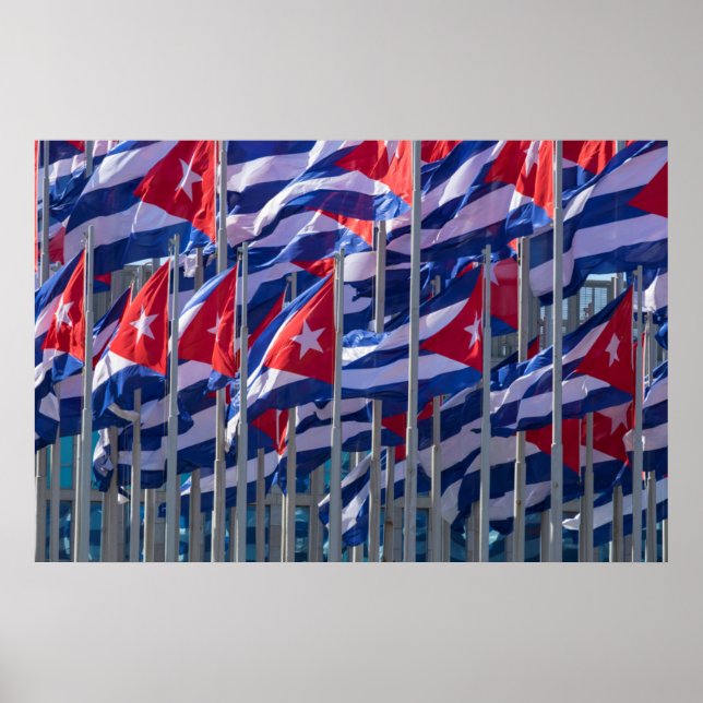 Póster Banderas cubanas, Habana, Cuba (Frente)